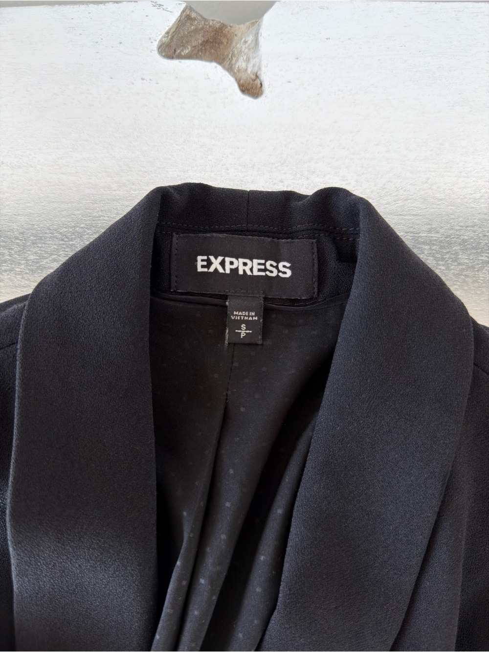 Express Black Open-Front Cuff Sleeve Longline Blazer | Business Casual | Work - Picture 4 of 4